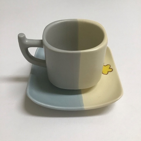 Japanese Pottery Espresso Coffee Cup & Saucer Tea Cup Mod Cherry Blossom Floral - Picture 7 of 15